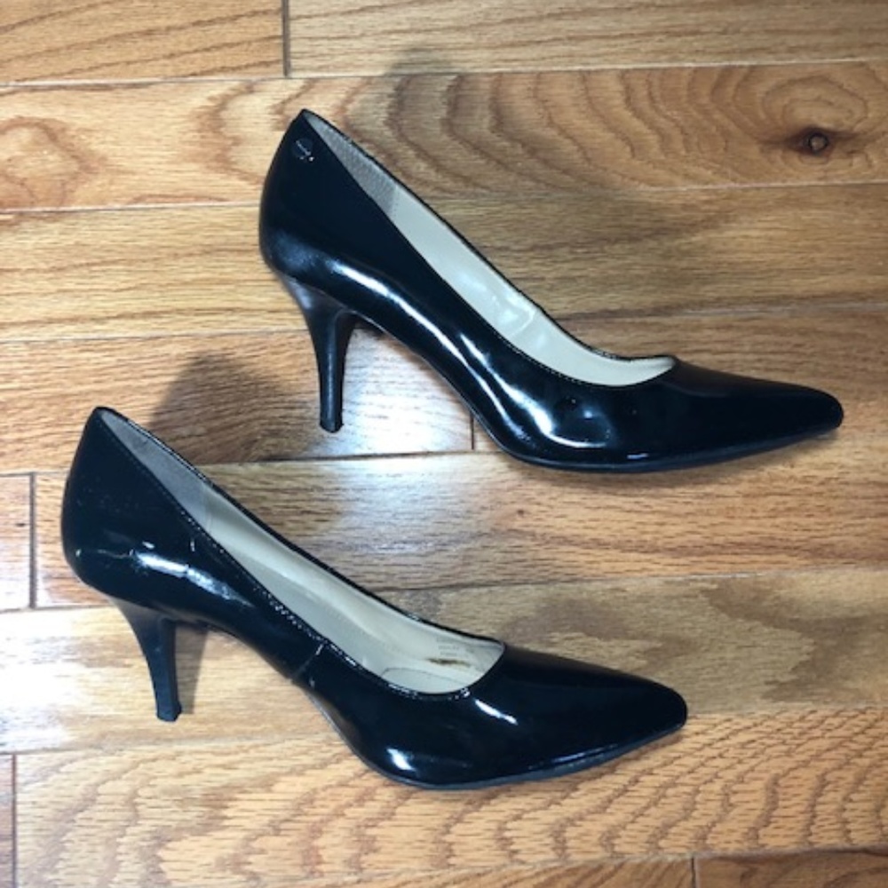 Calvin Klein Womens Black Pumps Block Heels 6 Medi